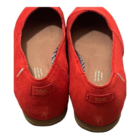 TOMS red flats, women’s size 9.5.  Like new. - Picture 6 of 6